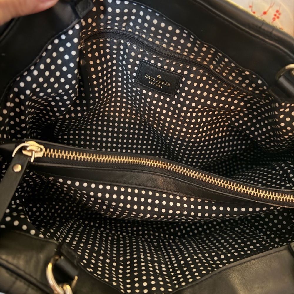 Kate Spade Astor Court Elena Black Quilted Leather Shoulder Bag 14.5x9.5 + charm - Picture 10 of 14